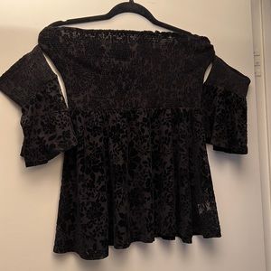 Black velvet tube top